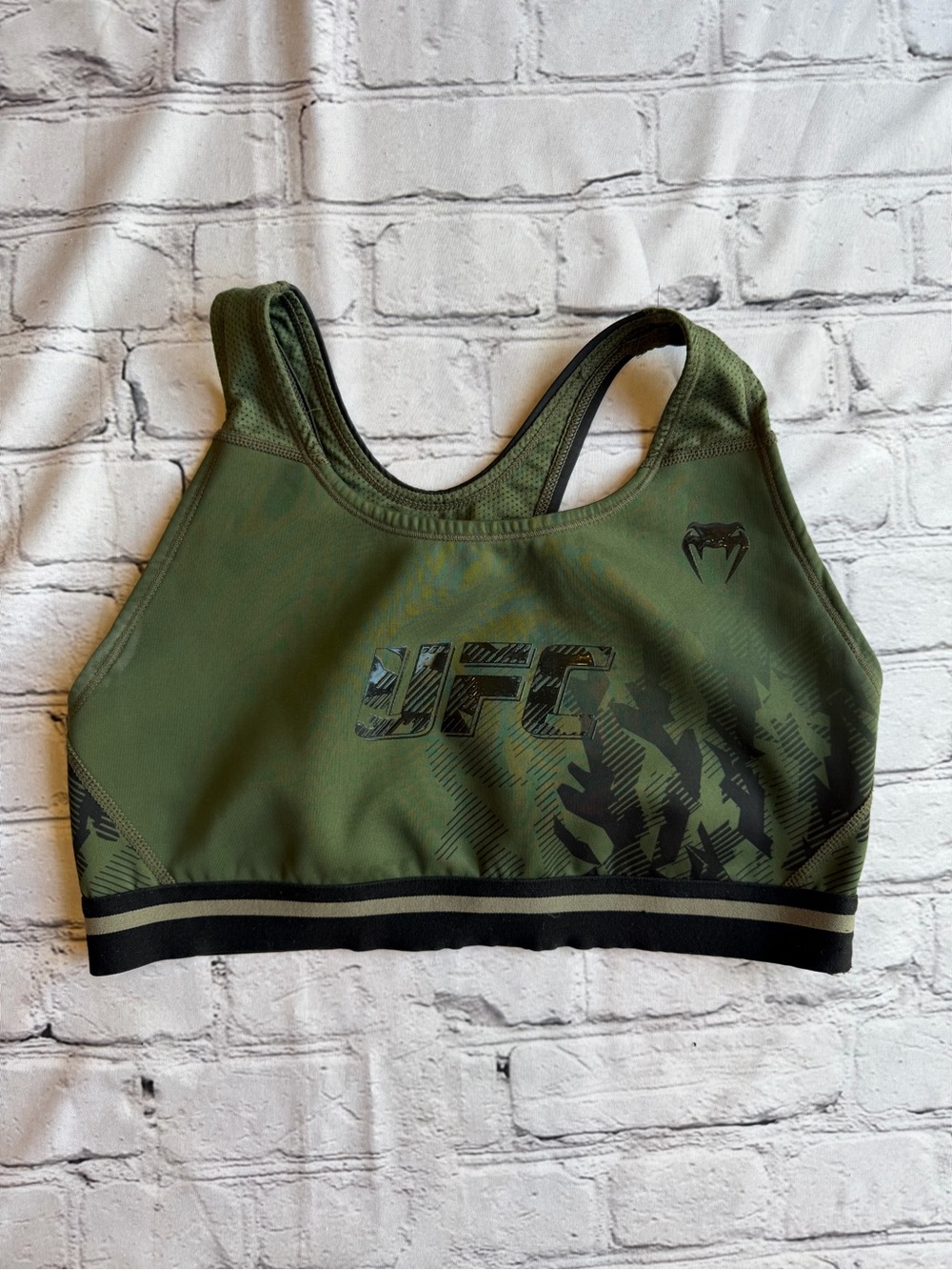 UFC MMA Women’s Sports Bra Green Venom Size Large Workout Gym Athletic